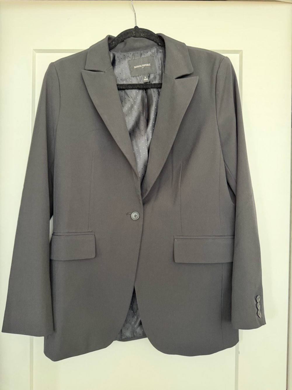 Banana Republic Black Women's Blazer with Polka Dot Lining